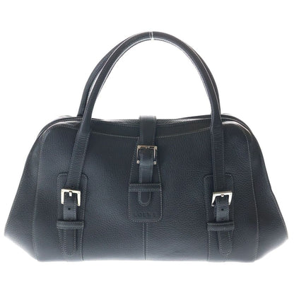 Loewe Senda Handbag Black Leather Silver