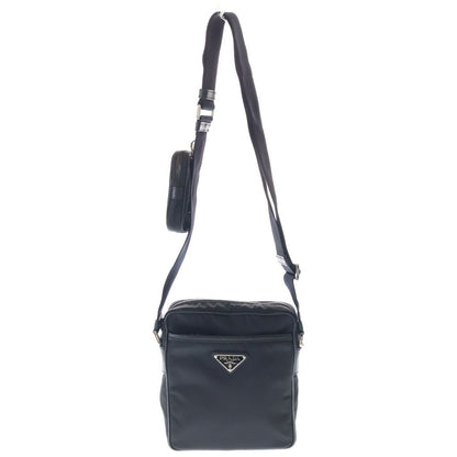 Prada Re-Nylon Mini Shoulder Bag Black Nylon Silver