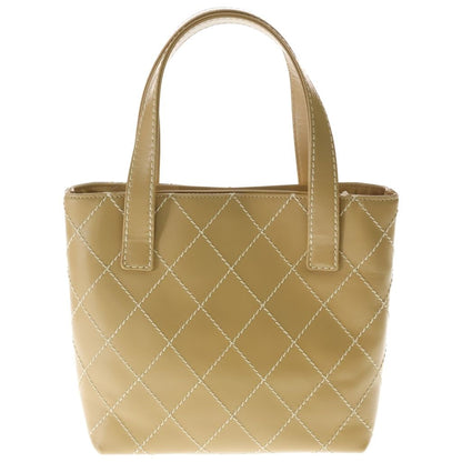 Chanel CC Logo Wild Stitch Tote Brown Leather Gold — view 2