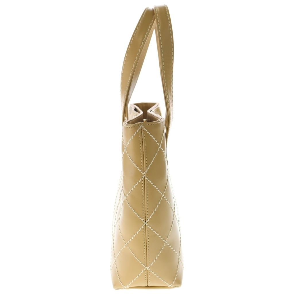 Chanel CC Logo Wild Stitch Tote Brown Leather Gold — view 3