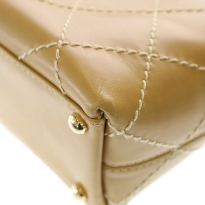 Chanel CC Logo Wild Stitch Tote Brown Leather Gold — view 6