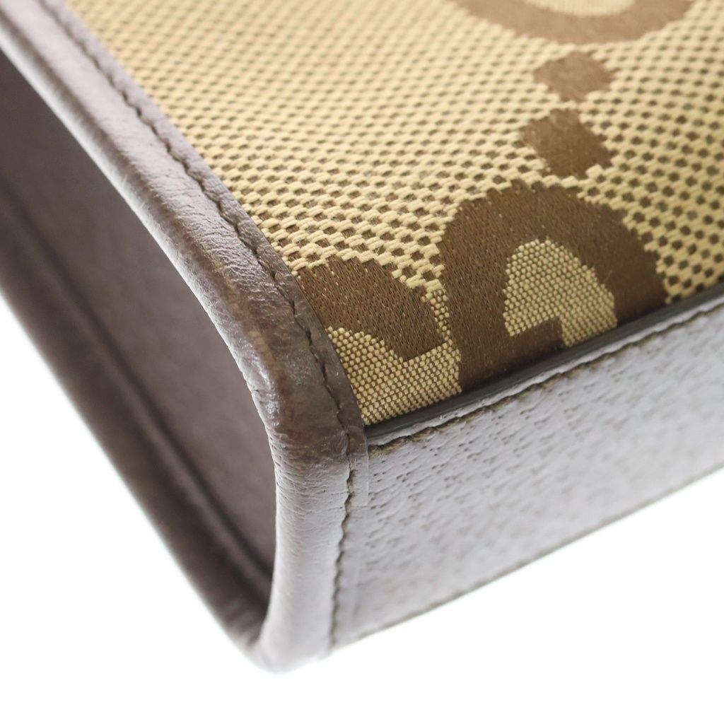 Gucci Jumbo GG All Over Pattern Tote Shoulder Bag Brown — view 6