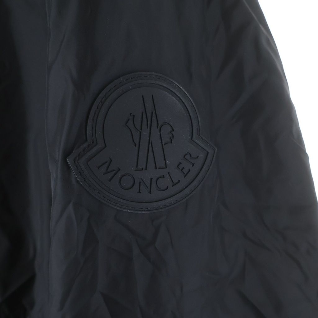 Moncler Rubber Patch Logo Reversible Nylon Fleece Zip Up Jacket Black White — view 5