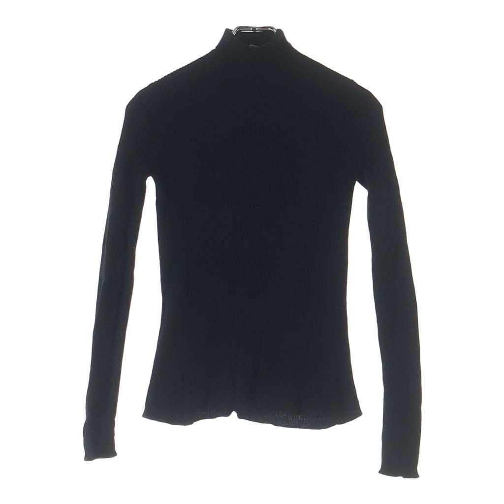 Prada Wool Turtleneck Ribbed Long Sleeve Knit Sweater Black
