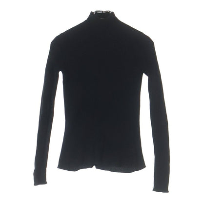 Prada Wool Turtleneck Ribbed Long Sleeve Knit Sweater Black