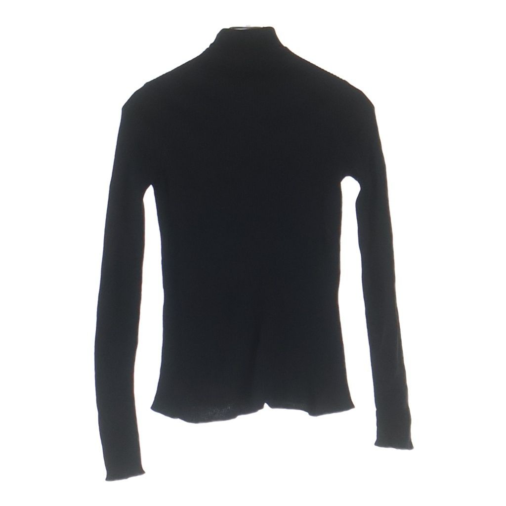 Prada Wool Turtleneck Ribbed Long Sleeve Knit Sweater Black — view 2