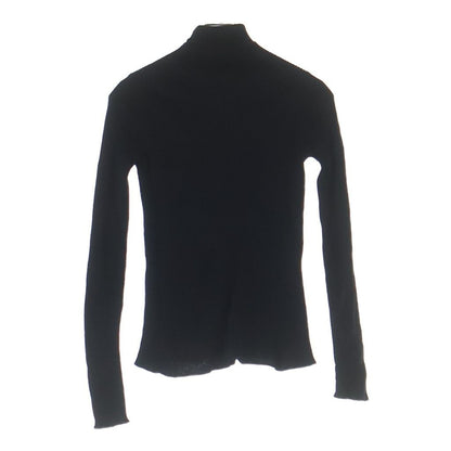 Prada Wool Turtleneck Ribbed Long Sleeve Knit Sweater Black — view 2