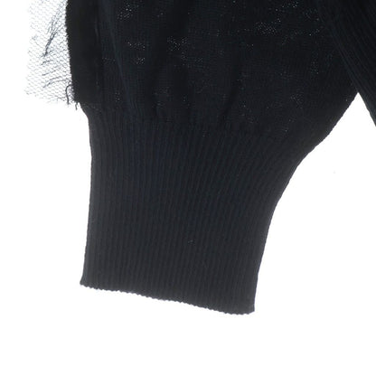 Dior Rose Velour Patch Side Line Wool Turtleneck Long Sleeve Knit Sweater Black — view 6