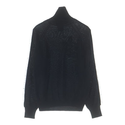 Dior Rose Velour Patch Side Line Wool Turtleneck Long Sleeve Knit Sweater Black — view 2