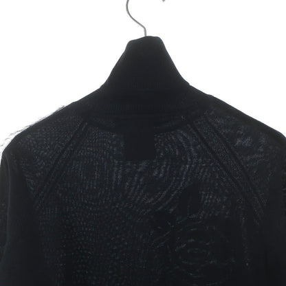 Dior Rose Velour Patch Side Line Wool Turtleneck Long Sleeve Knit Sweater Black — view 4