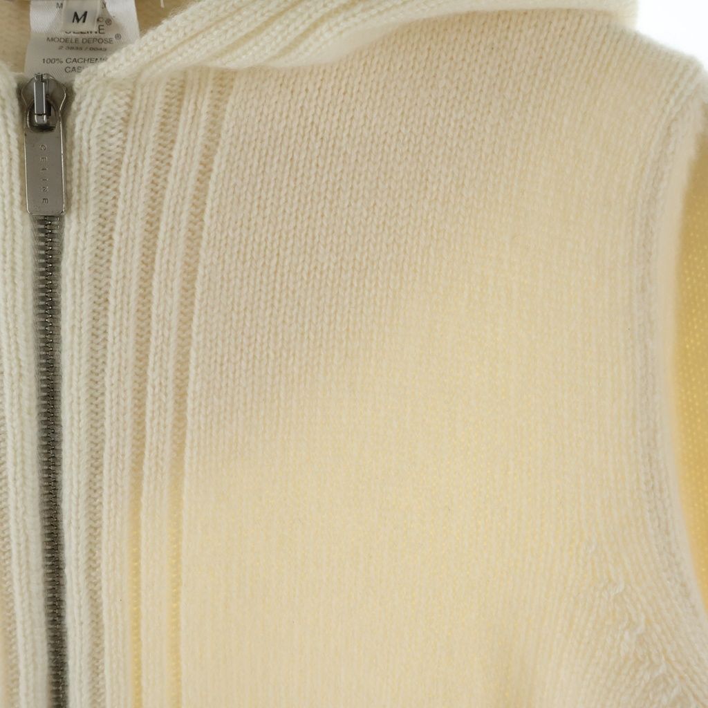 Celine Cashmere Knit Zip Up Hoodie Ivory — view 5