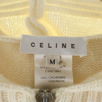 Celine Cashmere Knit Zip Up Hoodie Ivory — view 7