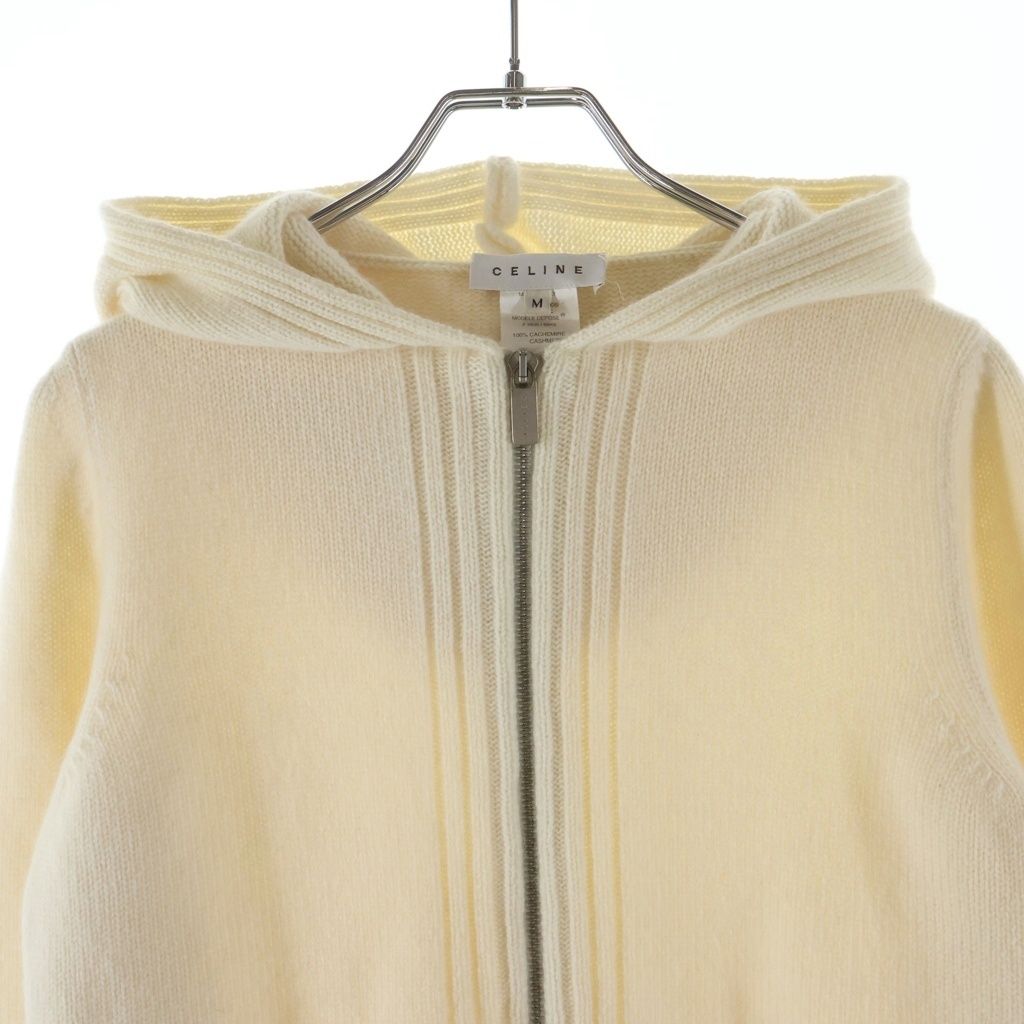 Celine Cashmere Knit Zip Up Hoodie Ivory — view 3