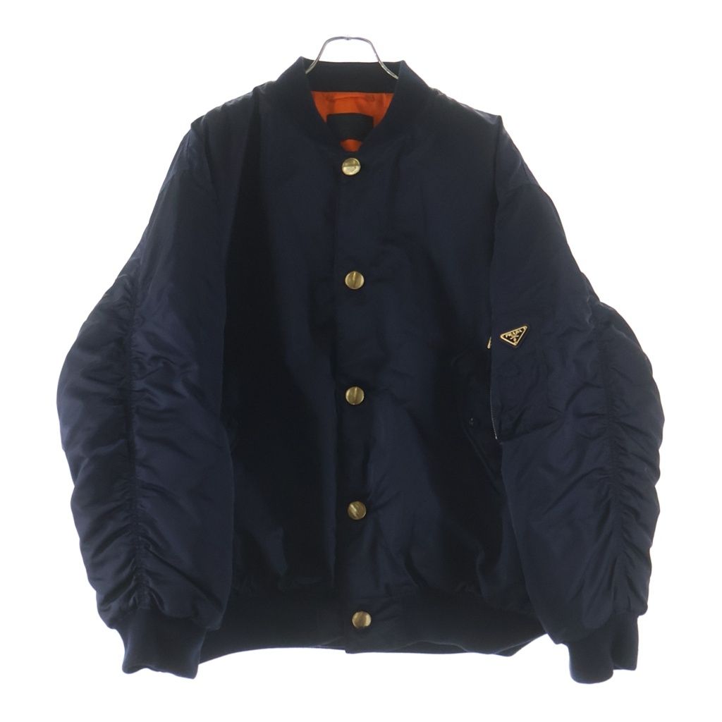 Prada Re-Nylon Bomber Jacket Navy