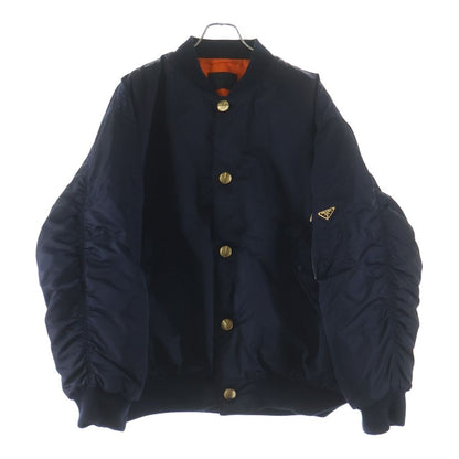 Prada Re-Nylon Bomber Jacket Navy