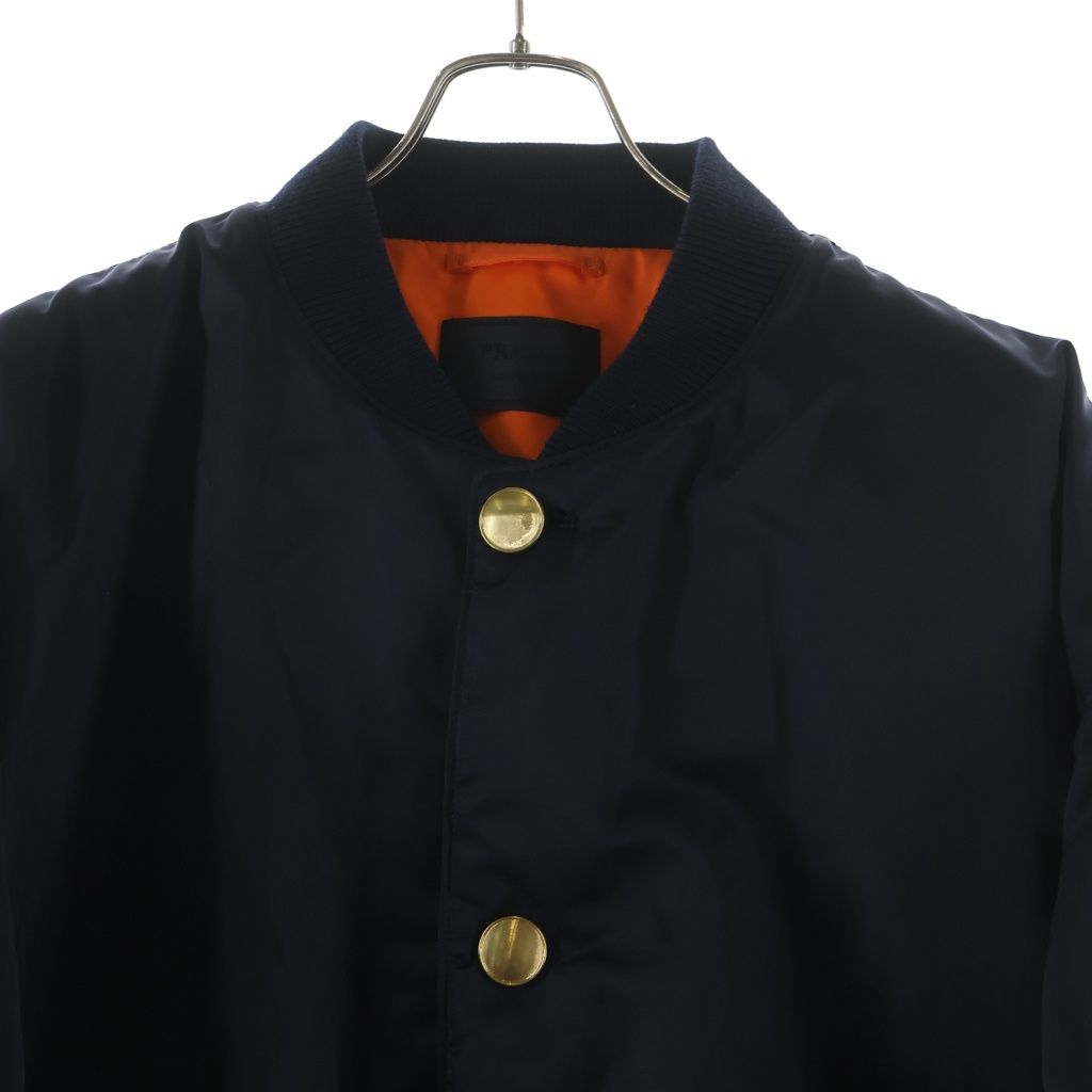 Prada Re-Nylon Bomber Jacket Navy — view 3