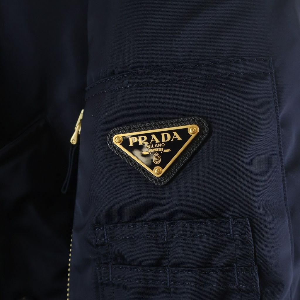 Prada Re-Nylon Bomber Jacket Navy — view 5