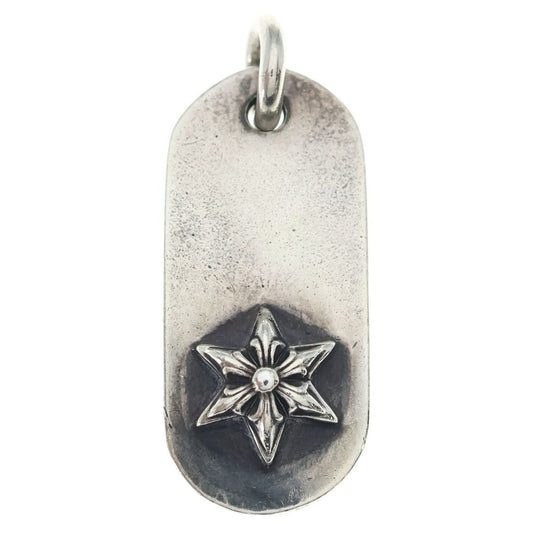 Chrome Hearts Raised Star Dogtag Dog Tag Silver Pendant