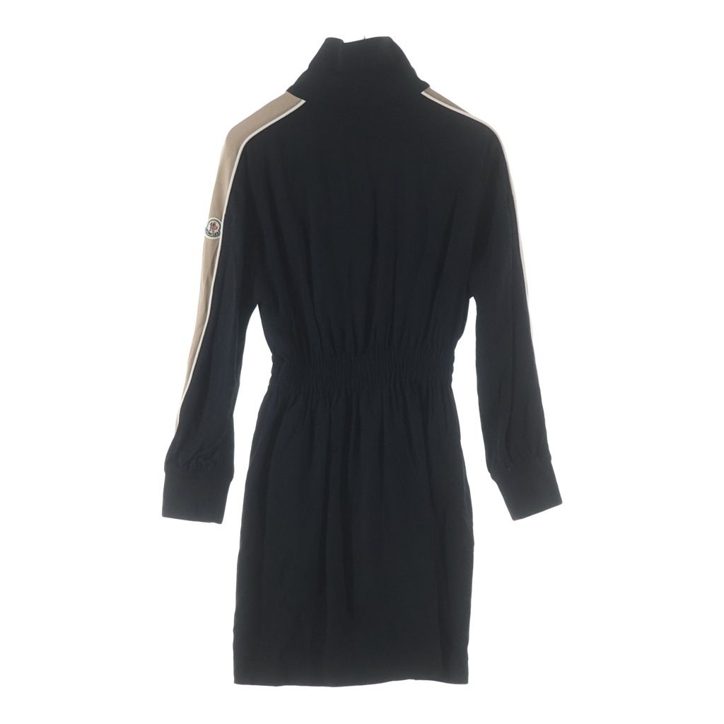 Moncler Abito Half Zip Up Track Jacket Dress Black — view 2