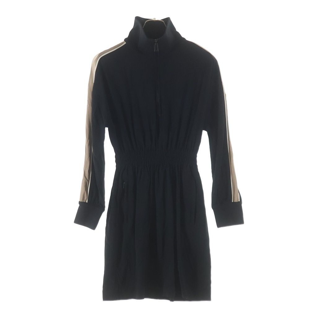 Moncler Abito Half Zip Up Track Jacket Dress Black