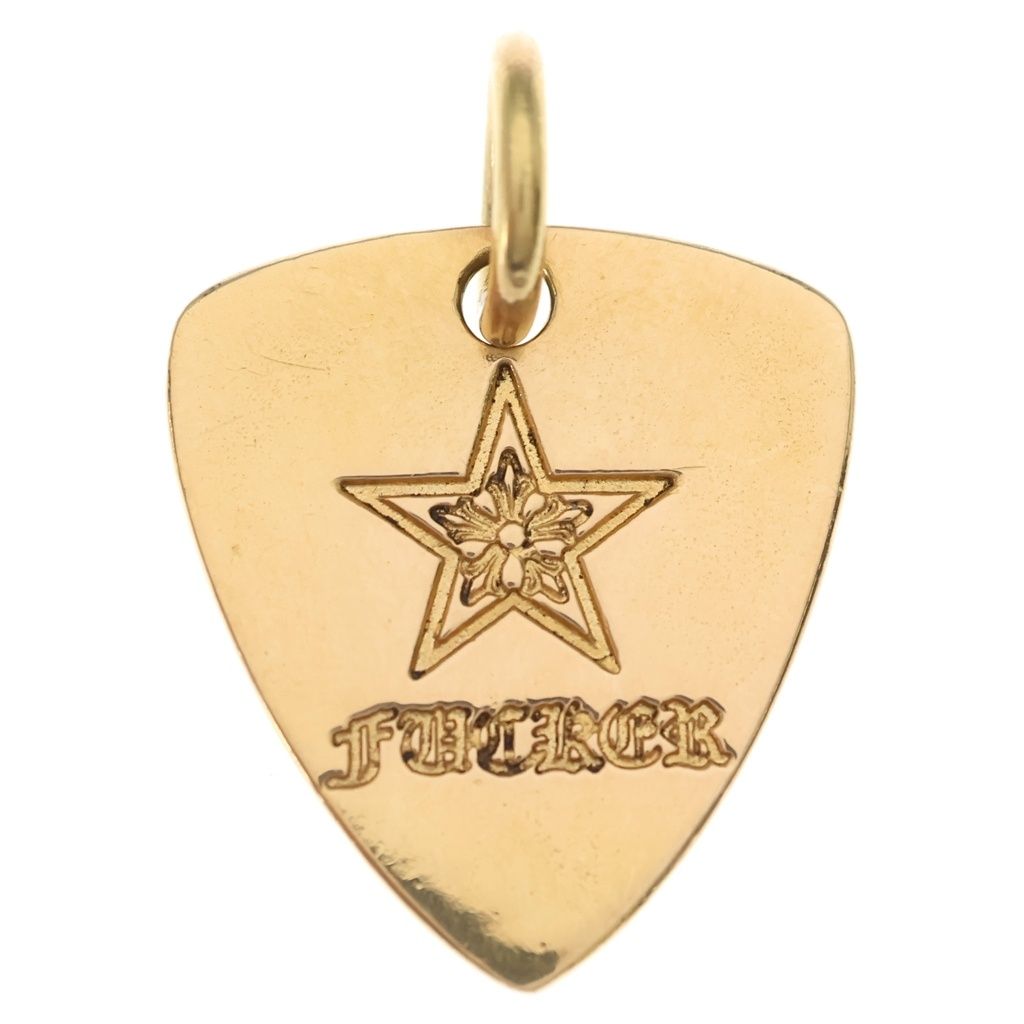Chrome Hearts 22k Guitar Pick Star Faqqa Pendant Gold