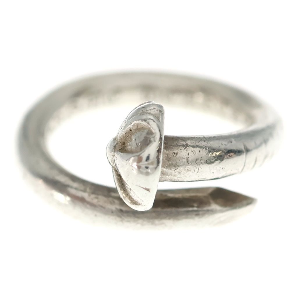 Chrome Hearts Nail Crsball Cross Ball Ring Silver