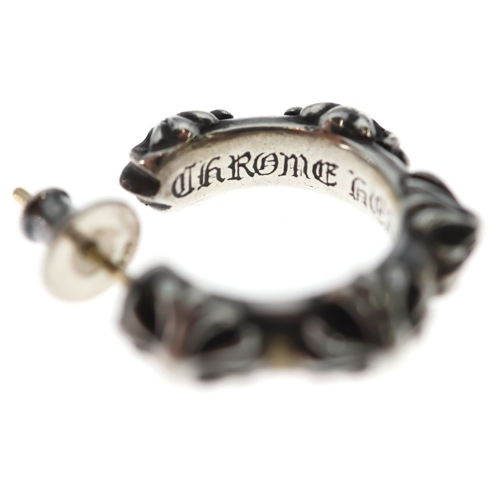 Chrome Hearts Hoop Cross Band Earrings Silver — view 5