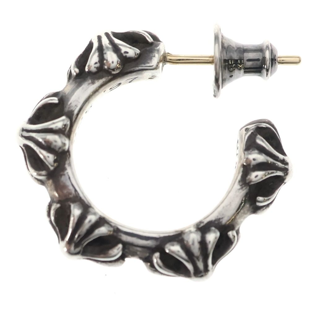 Chrome Hearts Hoop Cross Band Earrings Silver — view 3