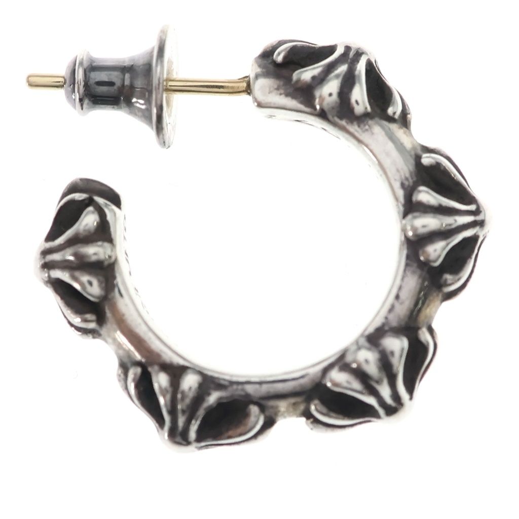 Chrome Hearts Hoop Cross Band Earrings Silver — view 4