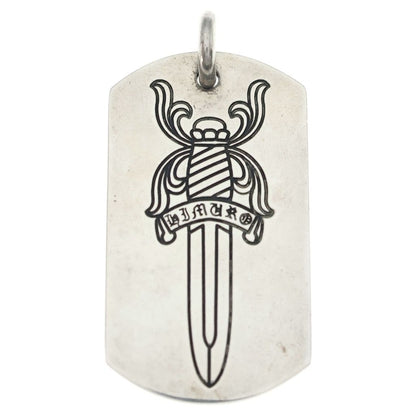 Chrome Hearts Kyosuke Himuro Large Dog Tag Daga Silver Pendant