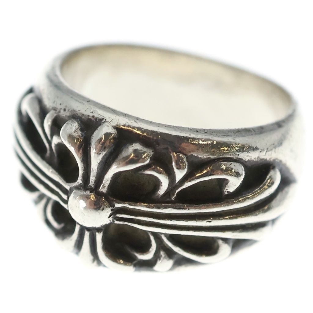 Chrome Hearts Flrl Crs Floral Cross Ring Silver