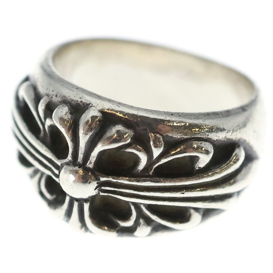 Chrome Hearts Flrl Crs Floral Cross Ring Silver