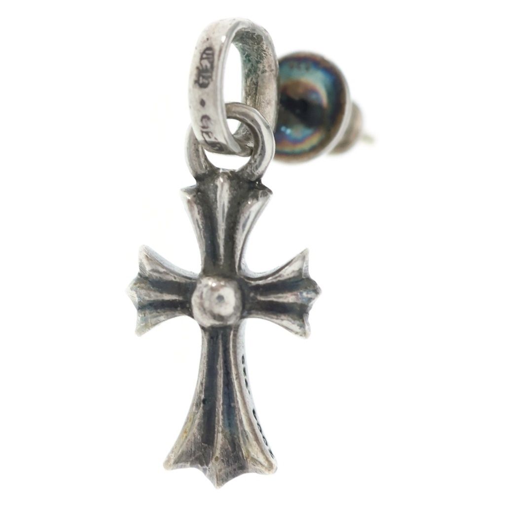 Chrome Hearts Bby Pprchn Baby Fat Cross Drop Earrings Silver