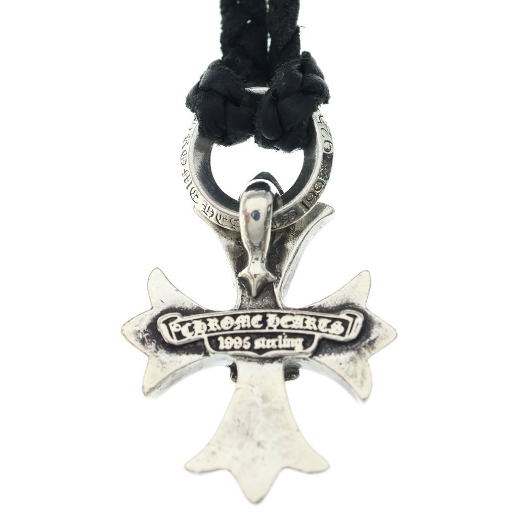 Chrome Hearts Dbl CH Prs Double CH Plus Pendant Leather Braid Silver — view 5