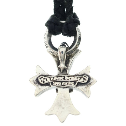 Chrome Hearts Dbl CH Prs Double CH Plus Pendant Leather Braid Silver — view 5