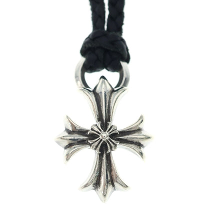 Chrome Hearts Dbl CH Prs Double CH Plus Pendant Leather Braid Silver — view 3