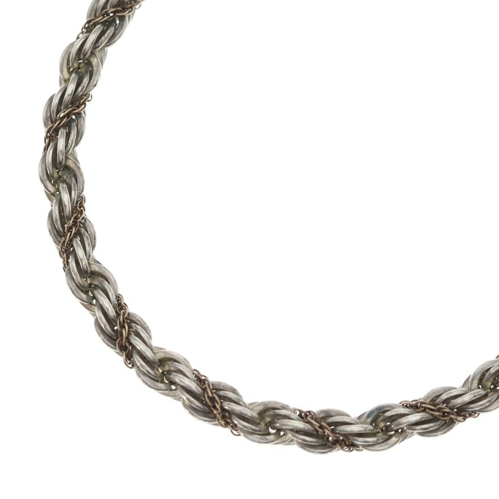 Tiffany & Co Twist Loop Necklace Snake Chain Silver Gold 14k