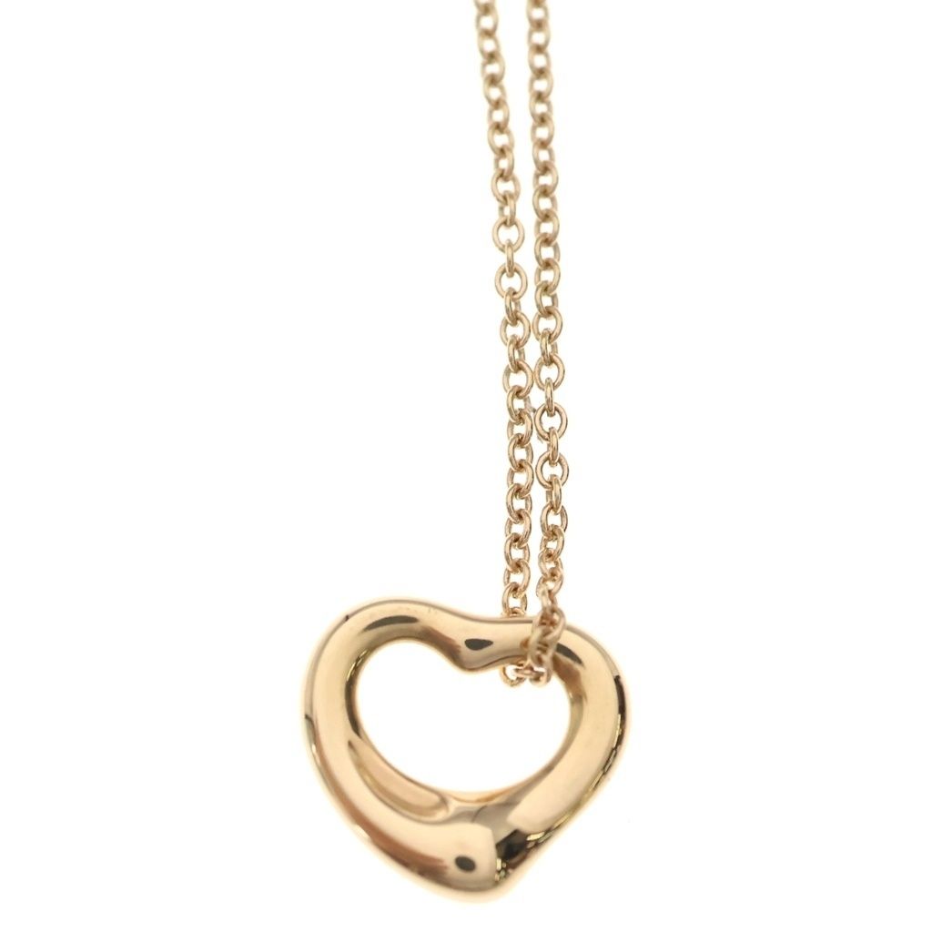 Tiffany & Co Elsa Peretti Open Heart Pendant Chain Pink Gold — view 3