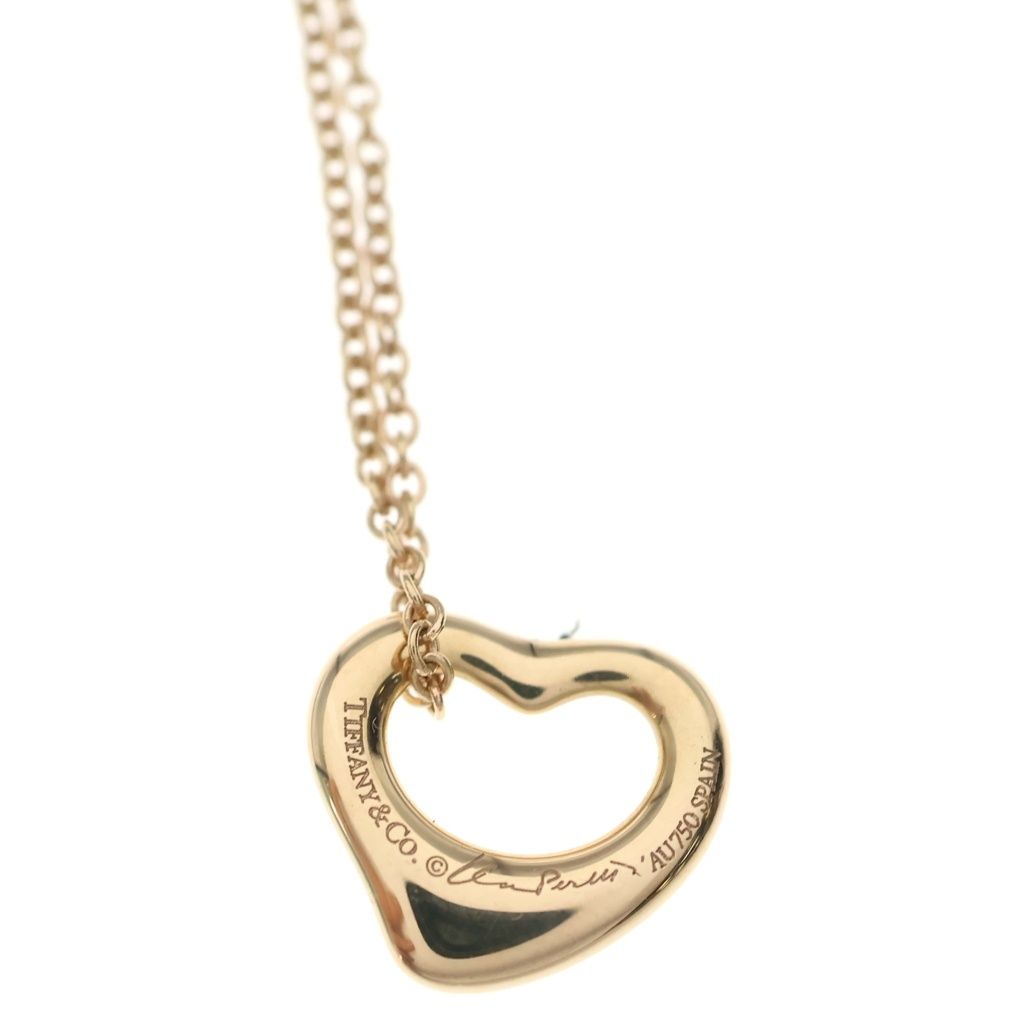 Tiffany & Co Elsa Peretti Open Heart Pendant Chain Pink Gold — view 5