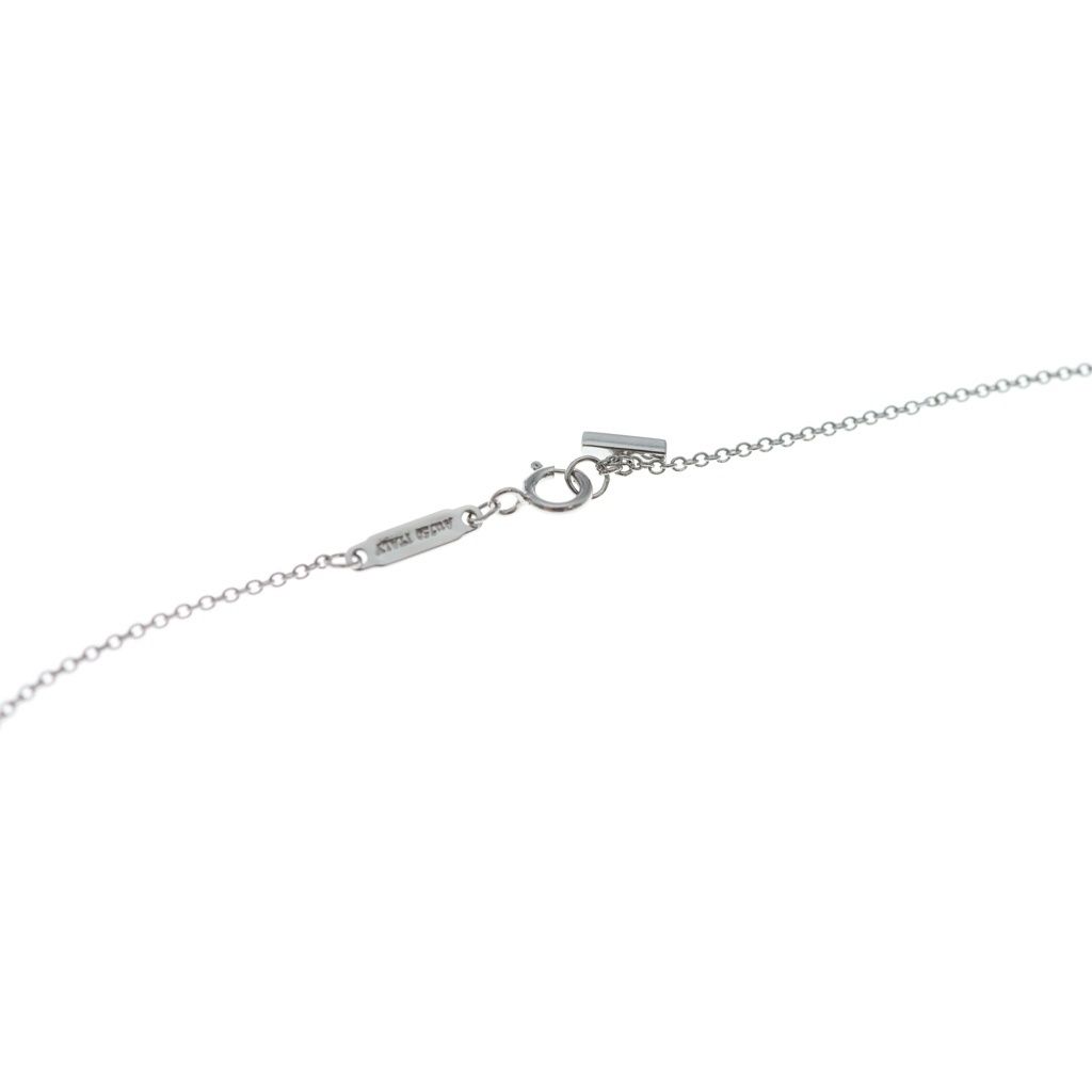 Tiffany & Co T Smile Small Pink Saffiano Pendant Chain Silver — view 4