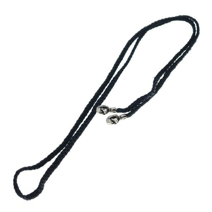 Chrome Hearts Leather Braid Lipstongue Lip and Tan Necklace Black Silver — view 2