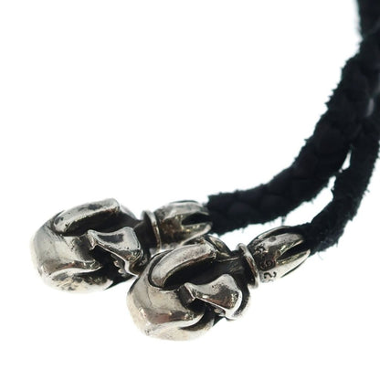 Chrome Hearts Leather Braid Lipstongue Lip and Tan Necklace Black Silver — view 4