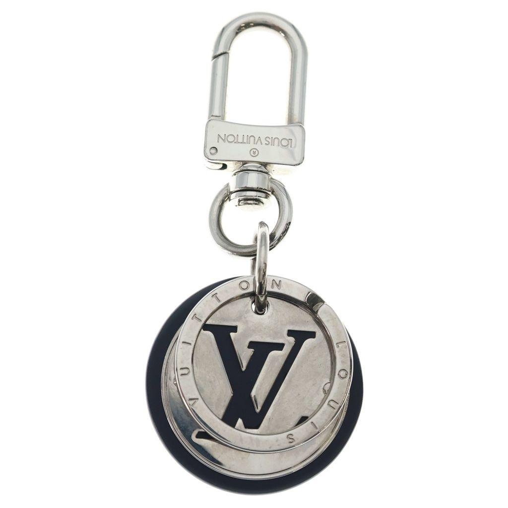 Louis Vuitton Porte Cles LV Circle Bag Charm Key Holder Key Ring Black Silver — view 2