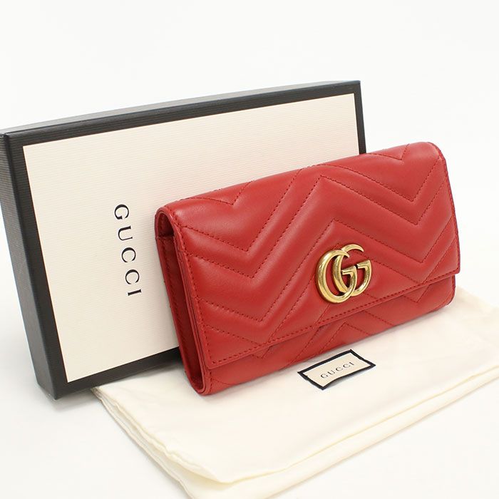 Gucci Continental Wallet Double Bifold Quilted Leather