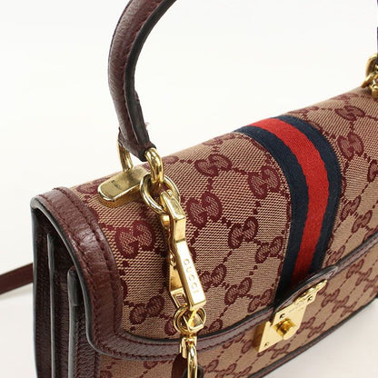 Gucci Midi Amtop Handle Bag Ophidia Handbag GG Canvas — view 7