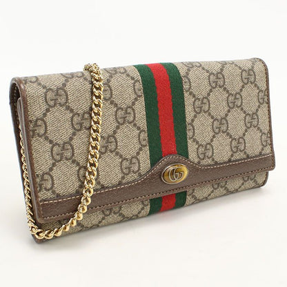 Gucci Ophidia Chain Wallet GG Supreme Leather