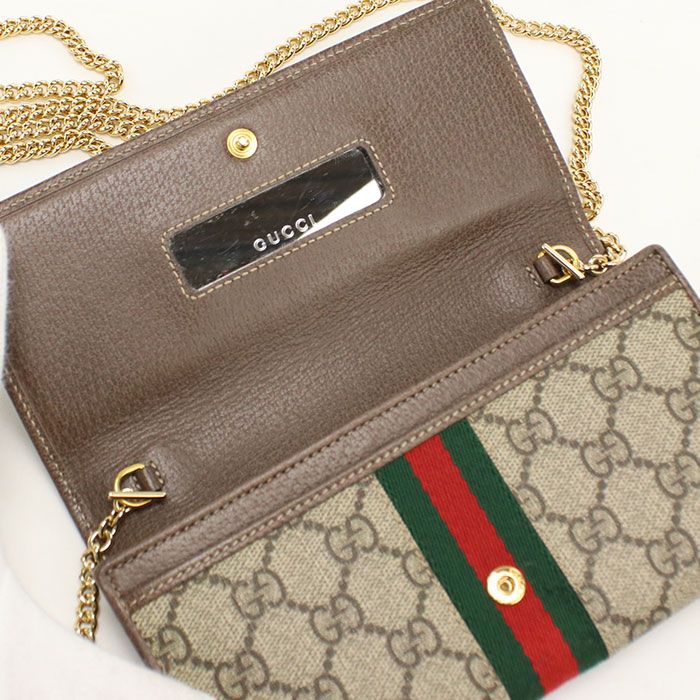 Gucci Ophidia Chain Wallet GG Supreme Leather — view 7