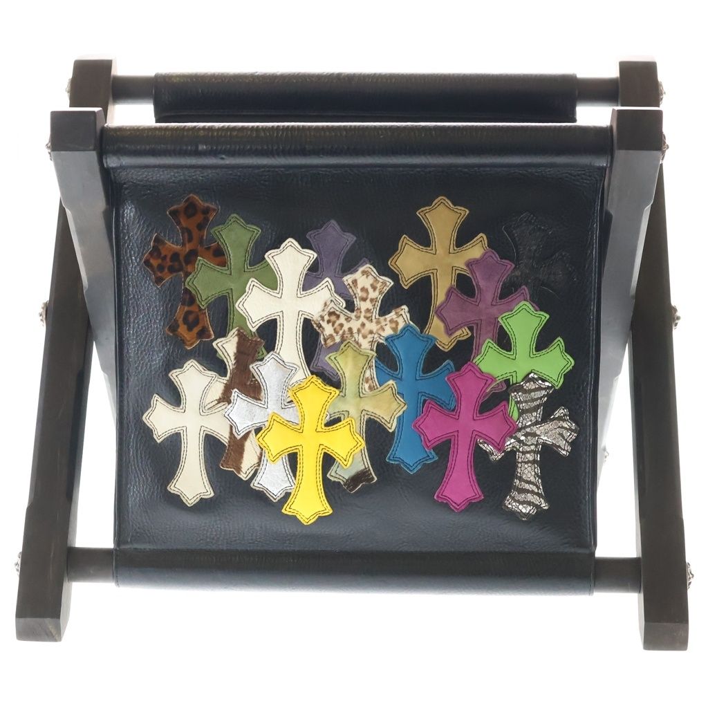 Chrome Hearts Magazine Rack Multi Cemetery Patch Ebony Leg Leather Shoulder — view 2