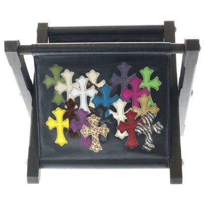 Chrome Hearts Magazine Rack Multi Cemetery Patch Ebony Leg Leather Shoulder