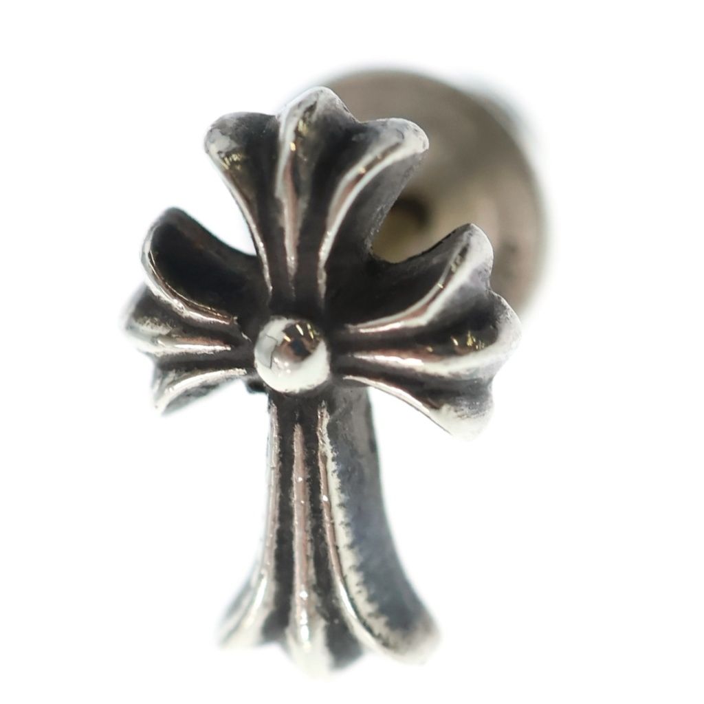 Chrome Hearts CH Crss 2 Fat CH Crossfat Stud Earrings Silver